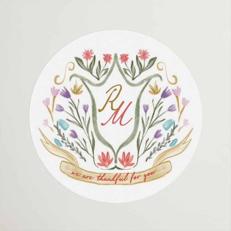 "Chantilly" - Wedding Favor Stickers in Sunset by Maja Cunningham - Front