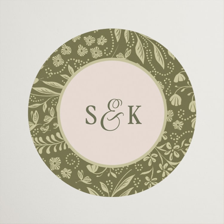 "Soria" - Wedding Favor Stickers in Meadow by Melanie Kosuge - Front