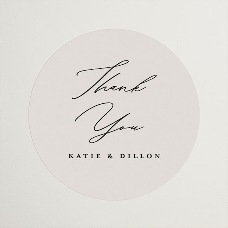 "Modern Monogram" - Wedding Favor Stickers in Ecru by Erica Krystek - Front
