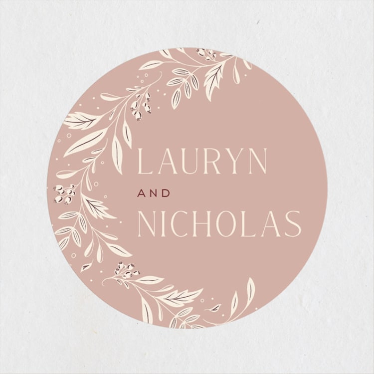 "Moment" - Wedding Favor Stickers in Rose by Erin German - Front