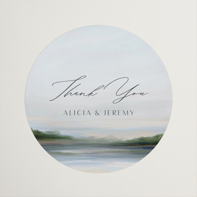 "Calm Water" - Wedding Favor Stickers in Sky by Nicole Walsh - Front