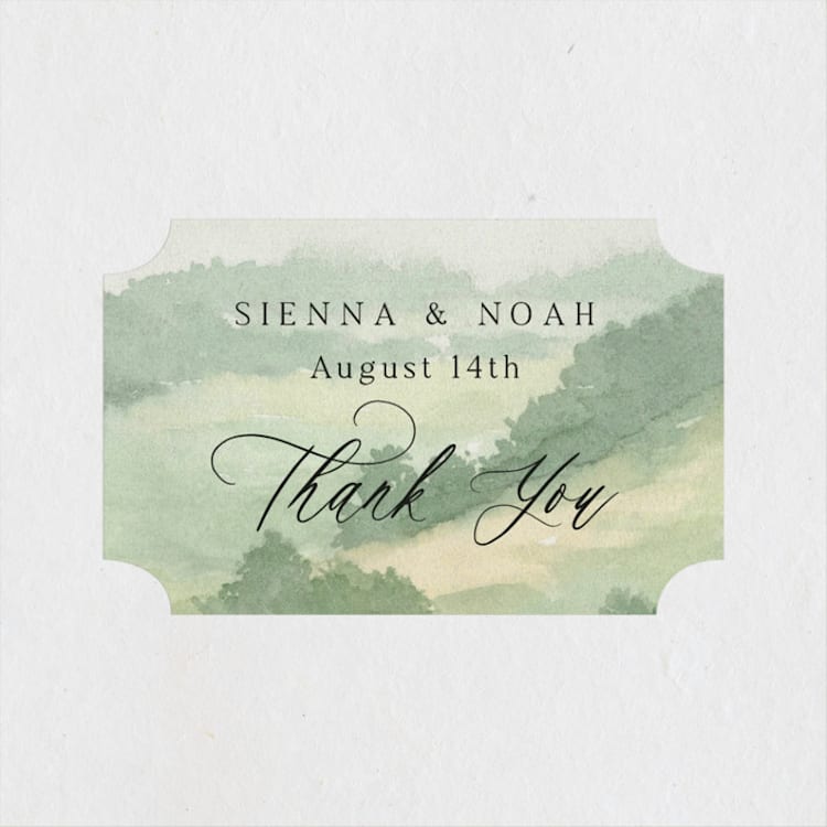 "The Vow" - Wedding Favor Stickers in Meadow by Elly - Front