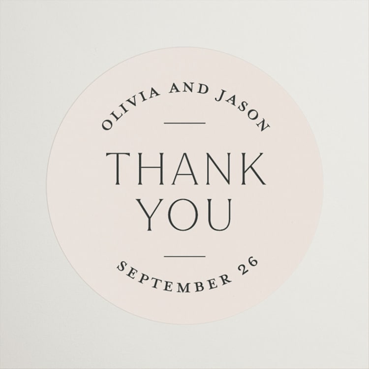 "Splendid" - Wedding Favor Stickers in Ecru by Sandra Picco Design - Front