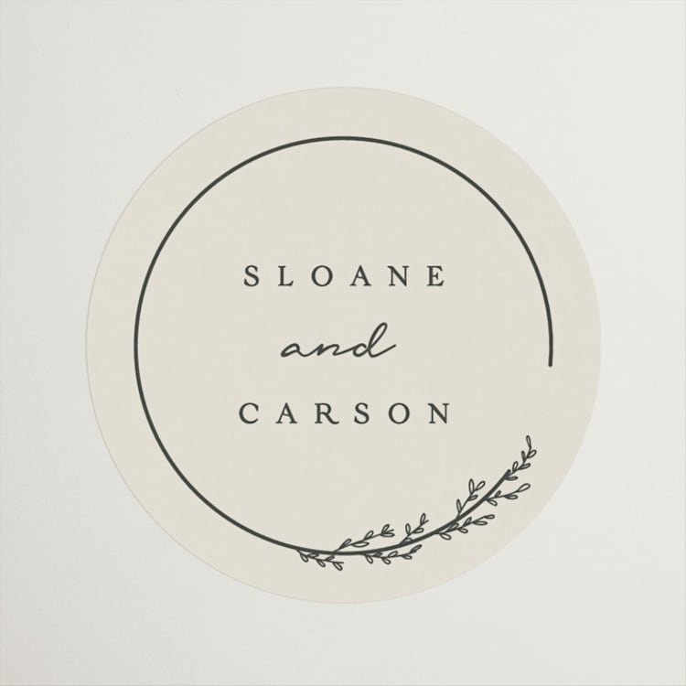 "Branched" - Wedding Favor Stickers in Almond by Brianne Larsen - Front
