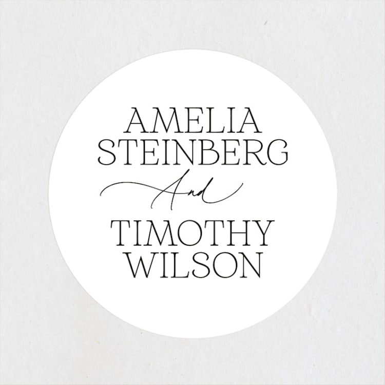 "Dashing" - Wedding Favor Stickers in Pearl by Benita Crandall - Front