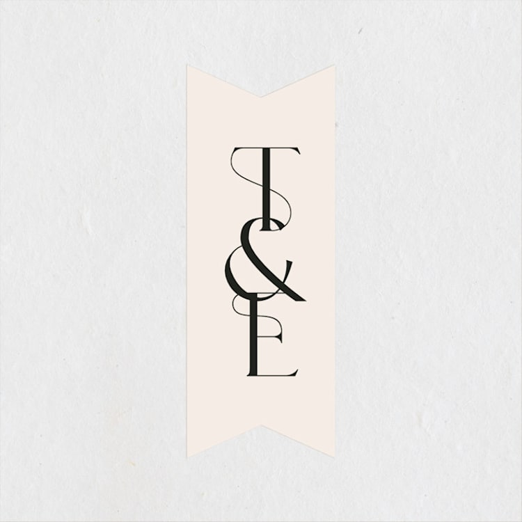 "Engraved" - Wedding Favor Stickers in Charcoal by Claudia Orengo - Front
