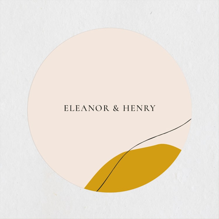 "Trust" - Wedding Favor Stickers in Ochre by Wendy Chung - Front