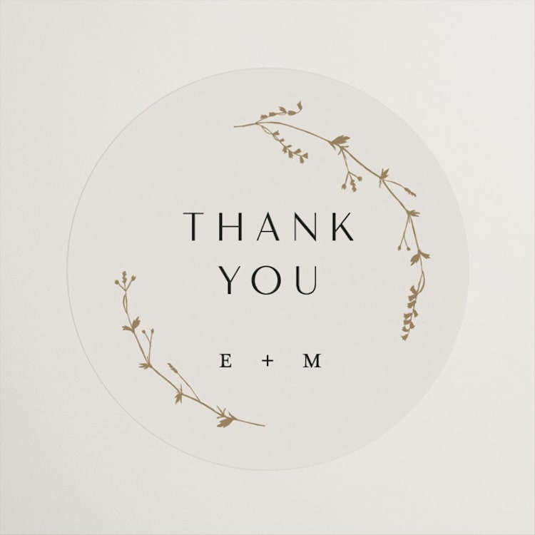 "Vine Wrap" - Wedding Favor Stickers in Cotton by Amy Kross - Front