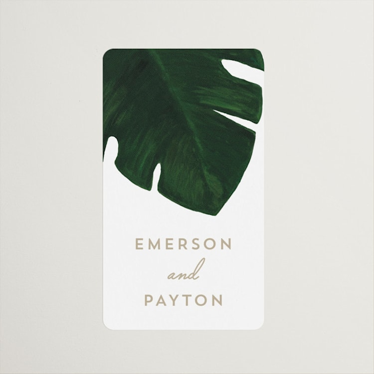"Palm" - Wedding Favor Stickers in Classic Palm by Kaydi Bishop - Front