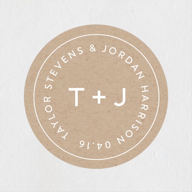 "Modern Stamp" - Wedding Favor Stickers in Kraft by seulghi - Front