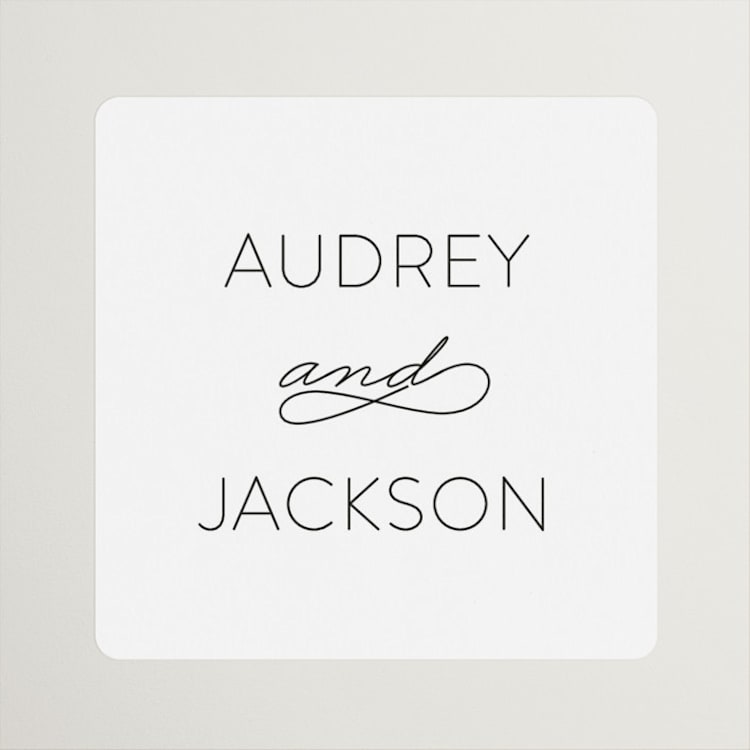 "Forever And" - Wedding Favor Stickers in Black Tie by Kim Dietrich Elam - Front