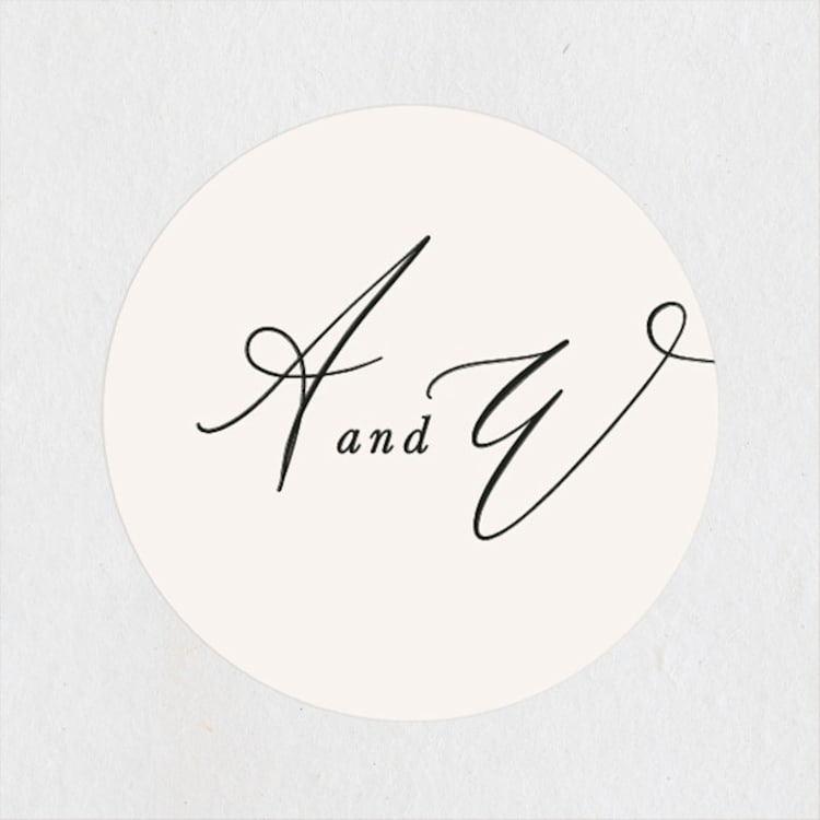 "Timeless" - Wedding Favor Stickers in Taupe by Leah Bisch - Front