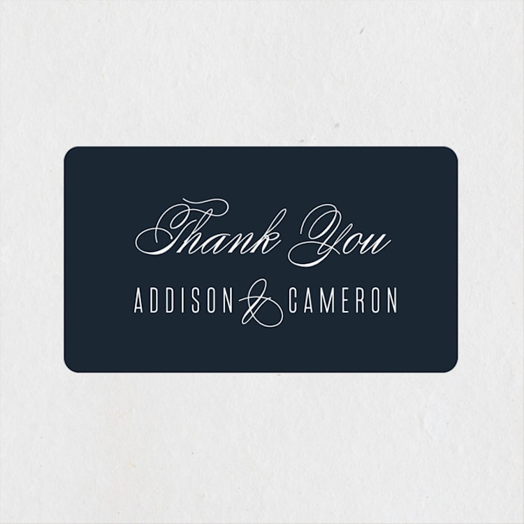 "Swoop" - Wedding Favor Stickers in Midnight by Jen Banks - Front