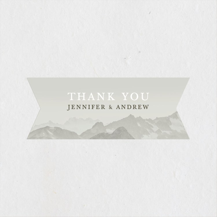 "Modern Mountain" - Wedding Favor Stickers in Fog by Stephanie Biller - Front