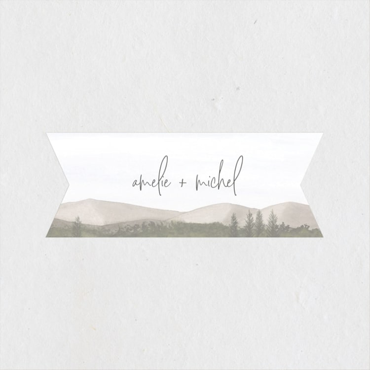"muted mountains" - Wedding Favor Stickers in Splendid Day by Deborah Chou - Front