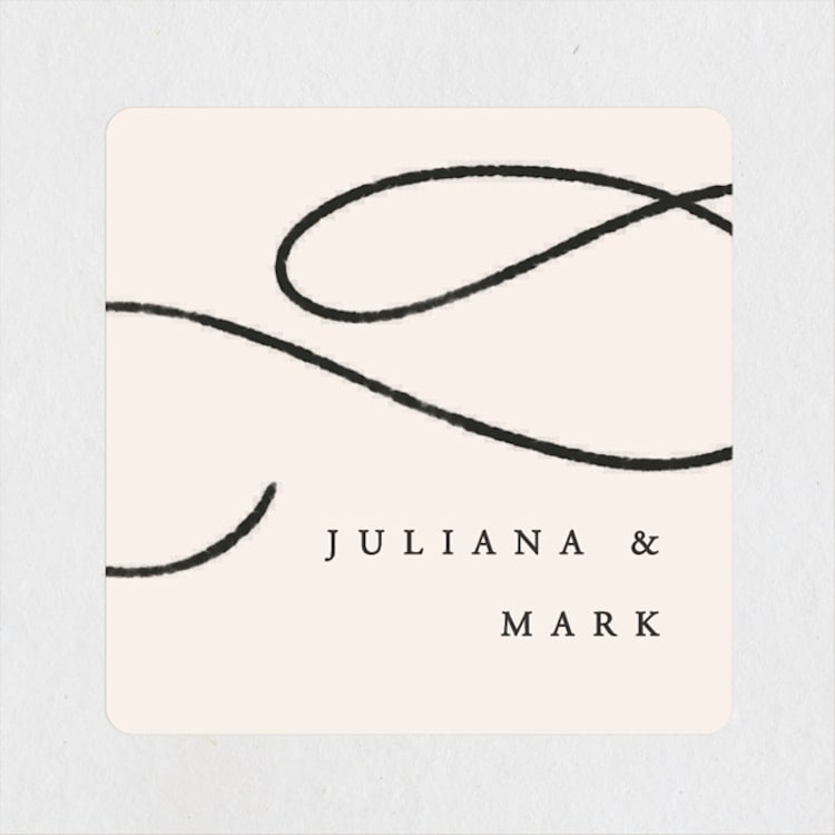 "Fountain Pen" - Wedding Favor Stickers in Creme by Erin L. Wilson - Front