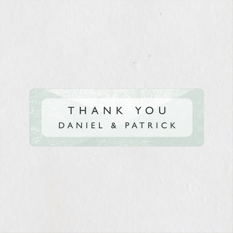 "Elegantly Minimal" - Wedding Favor Stickers in Seafoam by itsjensworld - Front