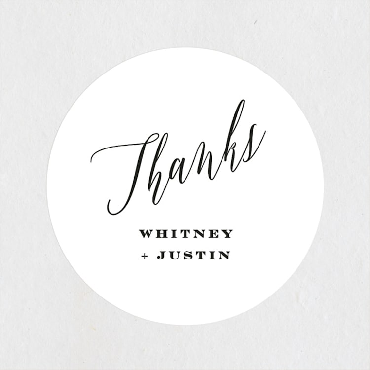 "Signed" - Wedding Favor Stickers in Pearl by Roxy Cervantes - Front