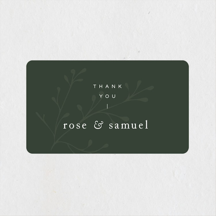 "A Dash of Delight" - Wedding Favor Stickers in Pine Needle by Bramble Studio - Front