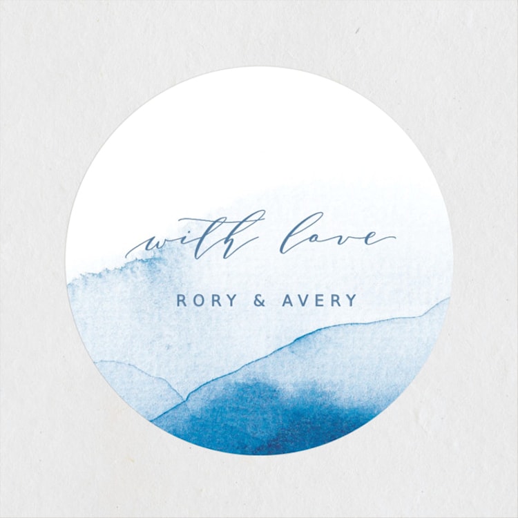 "Watercolor waves" - Wedding Favor Stickers in Ocean by Yuliya Evseeva - Front