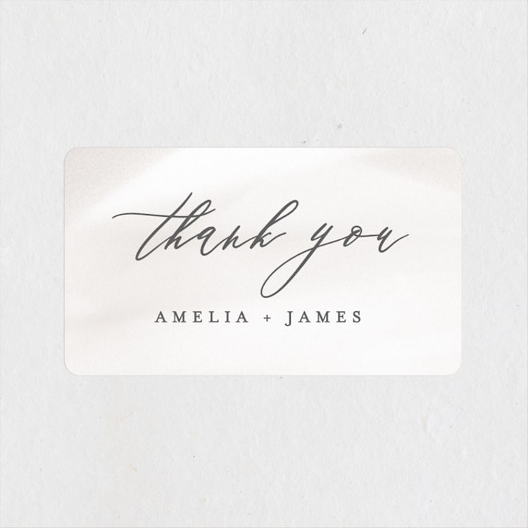 "Overjoyed" - Wedding Favor Stickers in Taupe by Ana Sharpe - Front