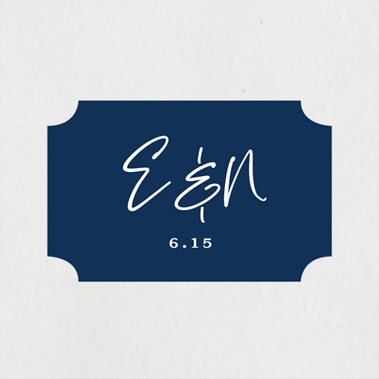 "Semi Formal" - Wedding Favor Stickers in Navy by Kerry Doyle - Front