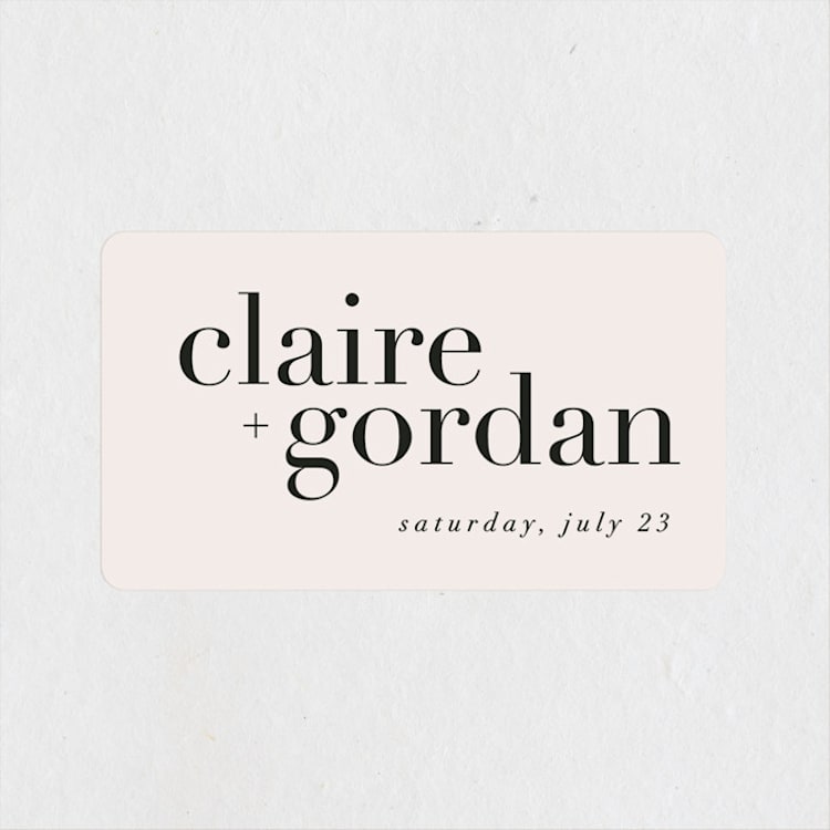 "The Loden" - Wedding Favor Stickers in Ivory by Kelly Schmidt - Front