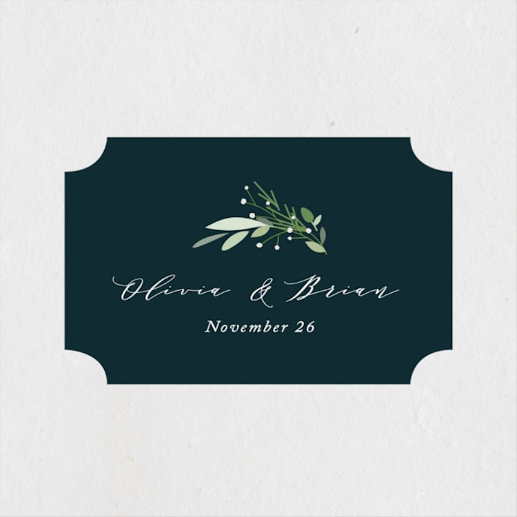 "Fresh Greenery" - Wedding Favor Stickers in Mystic Forest by Jennifer Postorino - Front