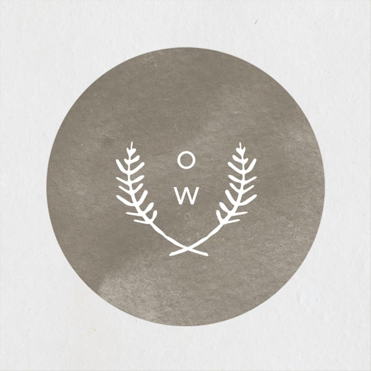 "Elegant Crest" - Wedding Favor Stickers in Stone by Ariel Rutland - Front