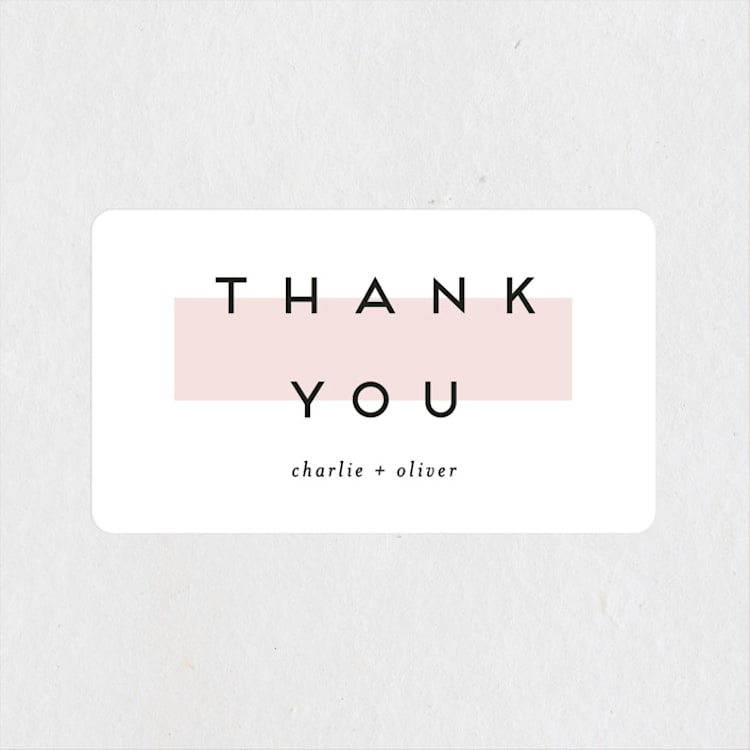 "Elementary" - Wedding Favor Stickers in Dusty Rose by Katy Shen - Front