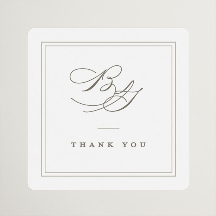 "Overlapping" - Wedding Favor Stickers in Cotton by Amy Kross - Front