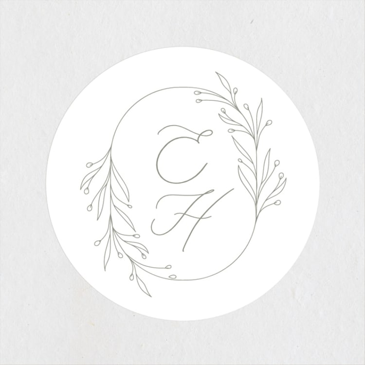 "Essential" - Wedding Favor Stickers in Mist by Design Lotus - Front