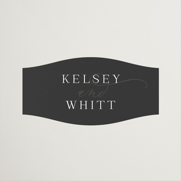 "Over Monogram" - Wedding Favor Stickers in Stormy by Jessica Williams - Front