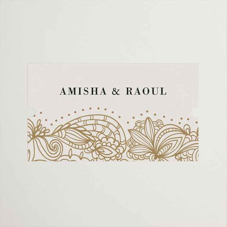 "Elegant Henna" - Wedding Favor Stickers in Champagne by Oma N. Ramkhelawan - Front