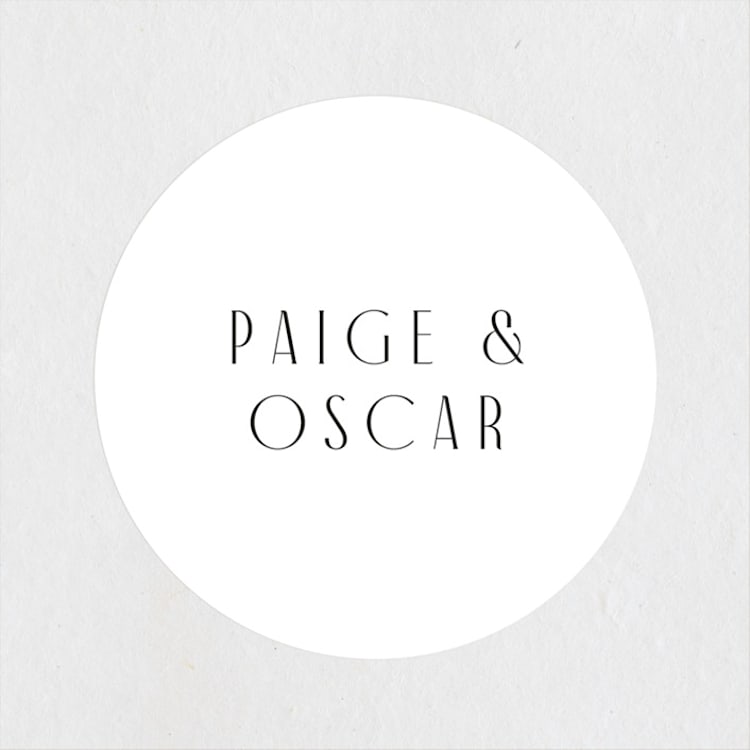 "Arcadia" - Wedding Favor Stickers in Onyx by Jennifer Wick - Front