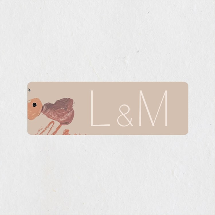 "Painted Sands" - Wedding Favor Stickers in Terracotta by Chelsea Petaja - Front