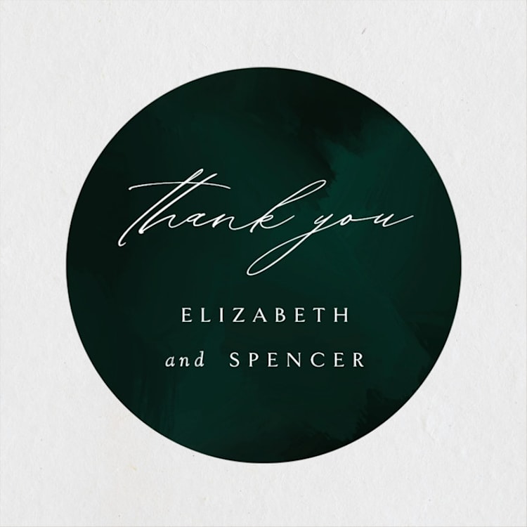 "emerald" - Wedding Favor Stickers in Emerald by Andrea Cernin - Front