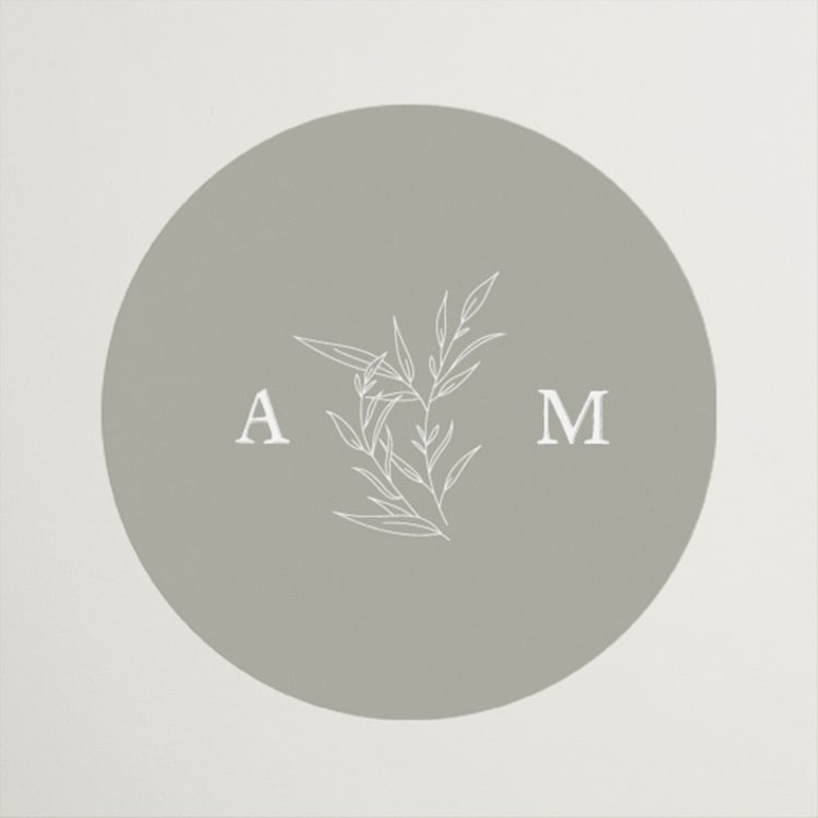 "Initial" - Wedding Favor Stickers in Pearl by Jennifer Postorino - Front