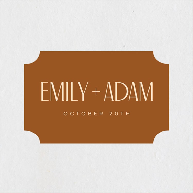 "Classic Touch" - Wedding Favor Stickers in Rust by April Astudillo - Front