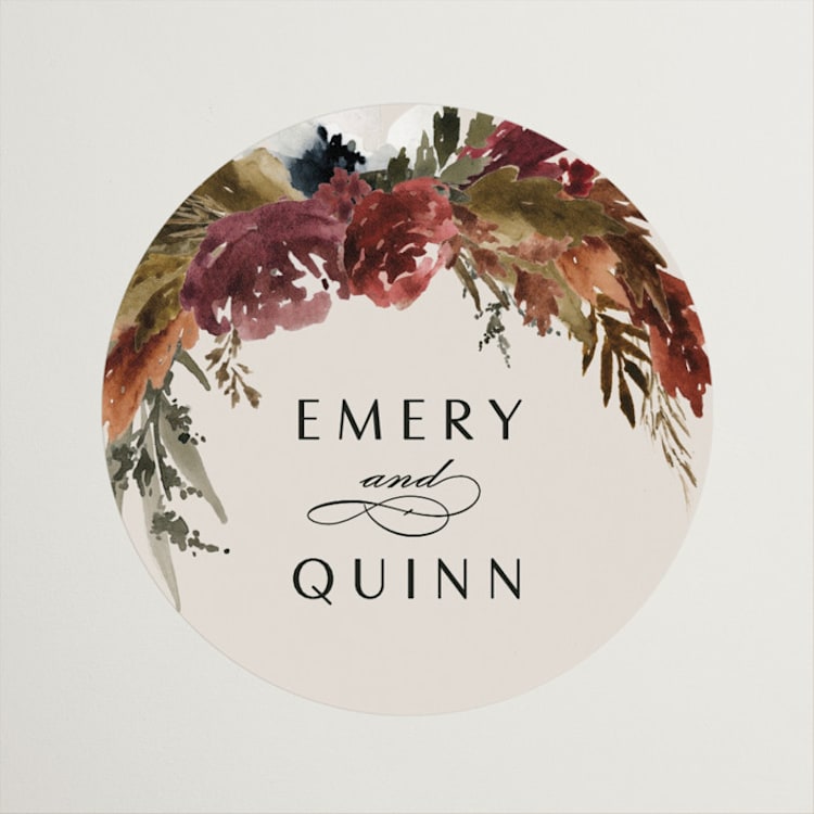 "poetique" - Wedding Favor Stickers in Autumn by Kate Ahn - Front