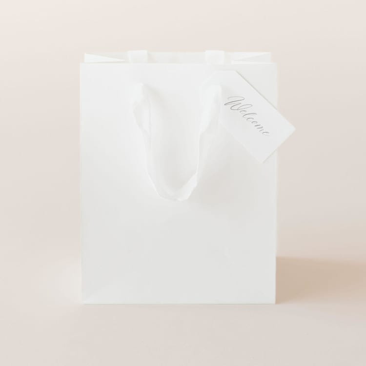 "White Gift Bag with Gift Tag" - Welcome Bags in white by Lavender and Pine Gifting