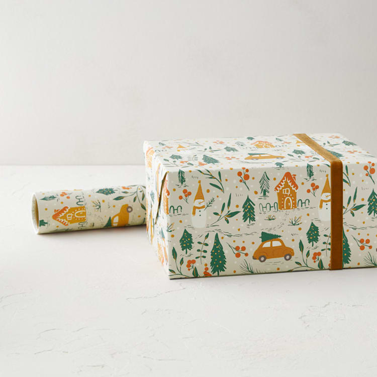 "Winter Winter" - Wrapping Paper Roll in Latte by samovilka