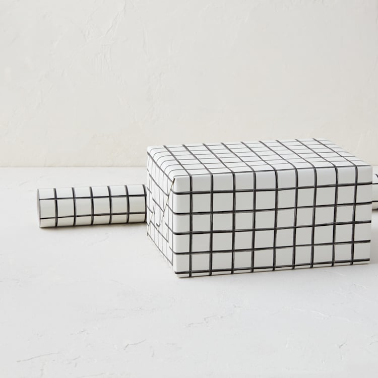 "Modern Grid" - Wrapping Paper Roll in Ink by Corinne Malesic