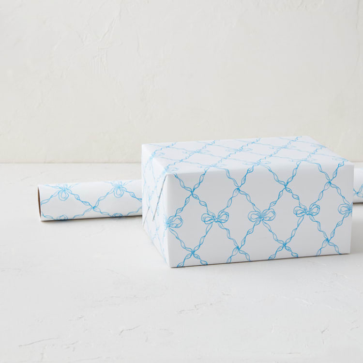 "ribbon bow drawing" - Wrapping Paper Roll in Powder by Cass Loh