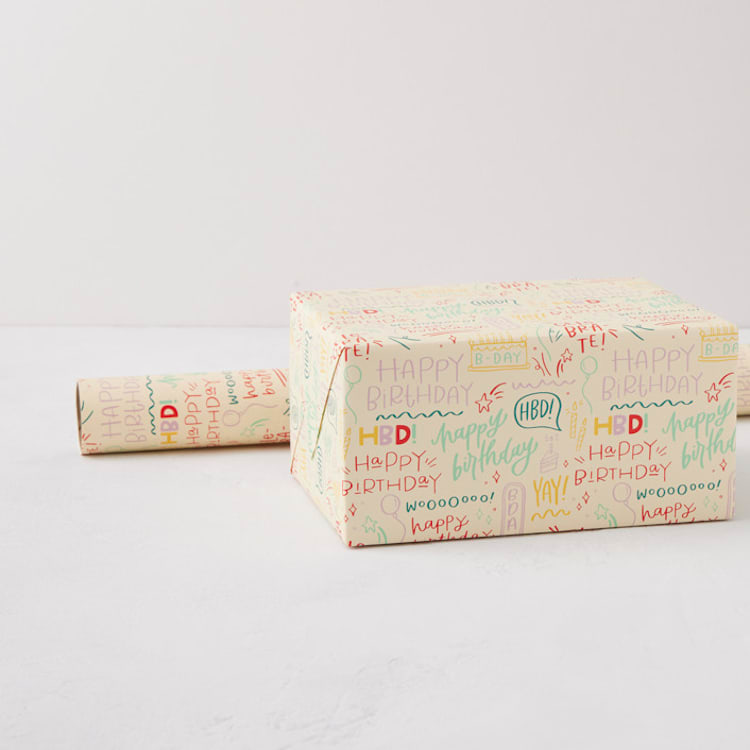 "Birthday Doodles" - Wrapping Paper Roll in Celebrate by Olivia Goree