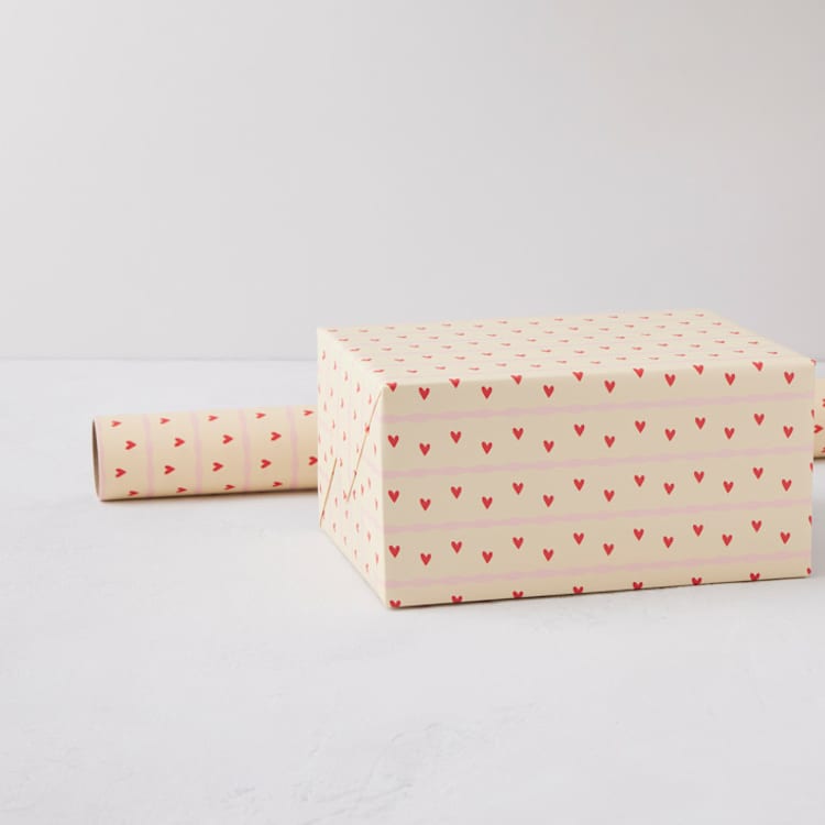 "A Little Love" - Wrapping Paper Roll in Bubblegum by Tina Faselli