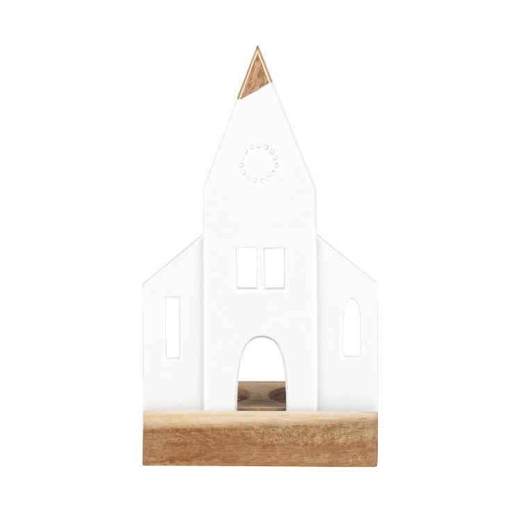 "Porcelain & Acacia Village Tealight - Church" - Christmas Decorations in white by Räder Designs