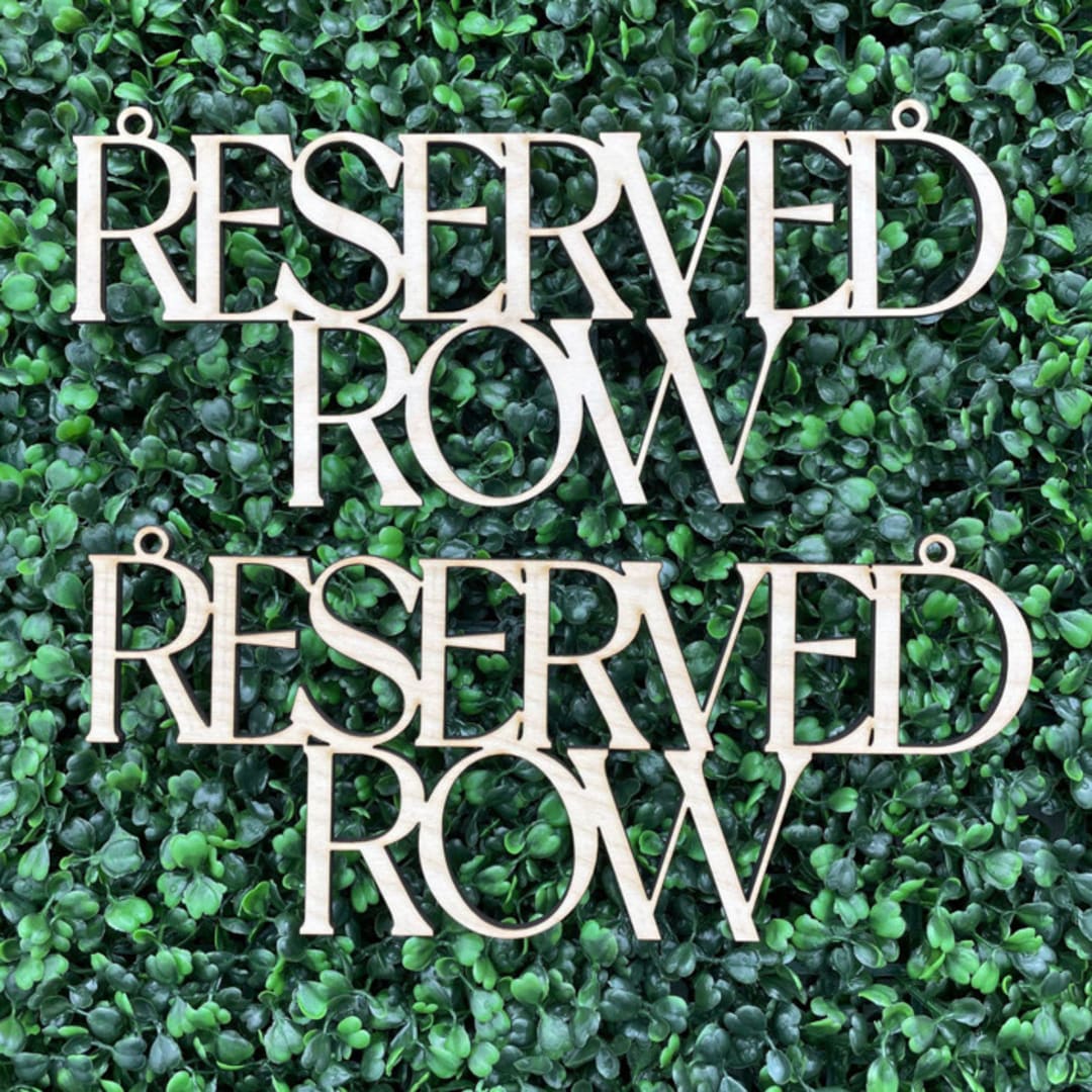 "Reserved Row i - SET of Two Signs | Birch Wood" - Aisle and Chair Decor in natural by The Crazy Bunny Lady