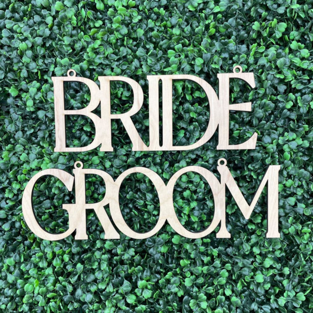 "Bride + Groom ii - Chair Decor | Birch Wood" - Aisle and Chair Decor in natural by The Crazy Bunny Lady