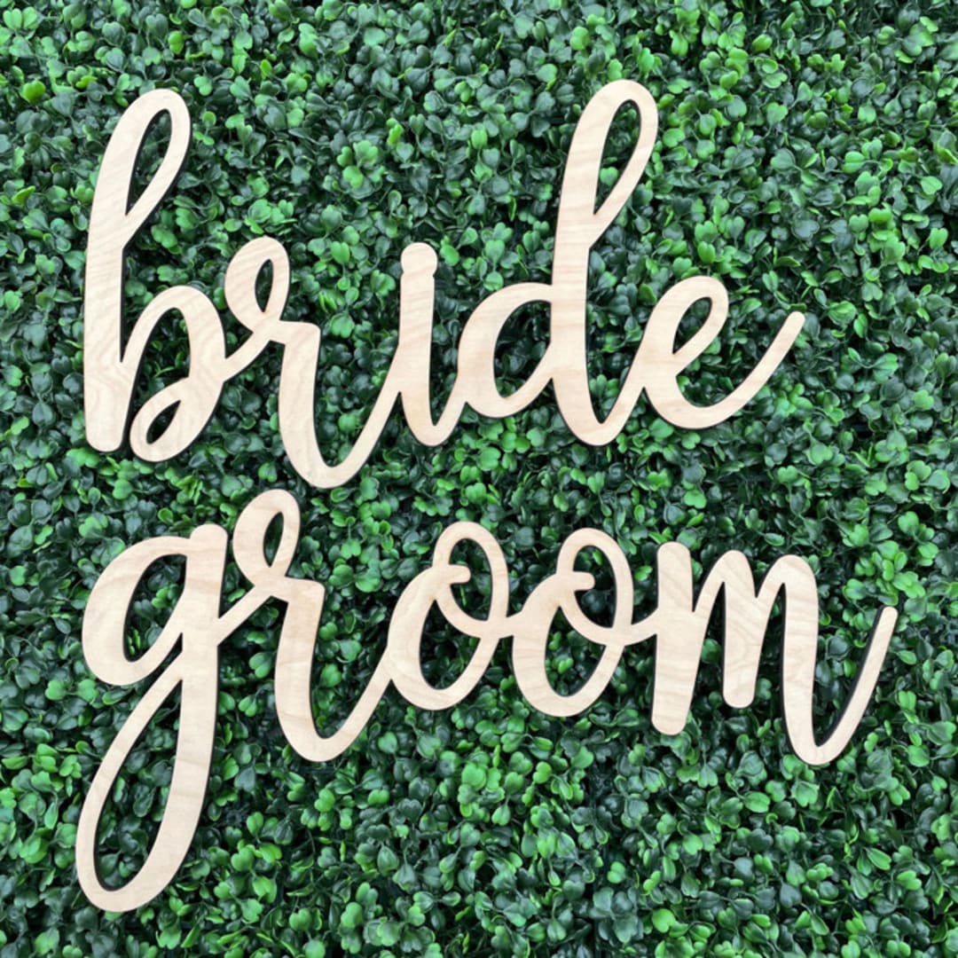"Bride + Groom I - Chair Decor | Birch Wood" - Aisle and Chair Decor in natural by The Crazy Bunny Lady